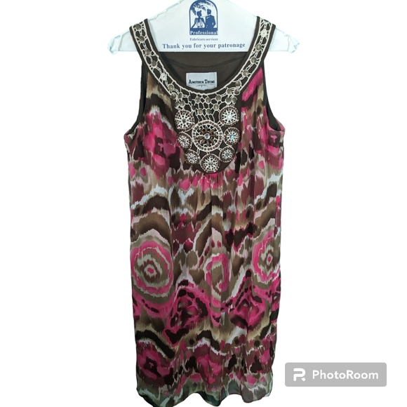 Women's Top/Blouse. Pink,brown and white. Size 14 - Picture 1 of 6